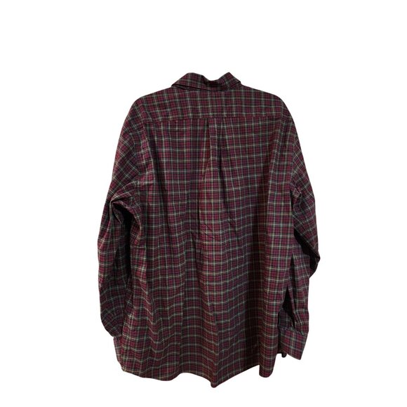 L.L. Bean Plaid Button-Down Shirt Traditional Fit Wrinkle Resistant Long Sleeve - Picture 2 of 3